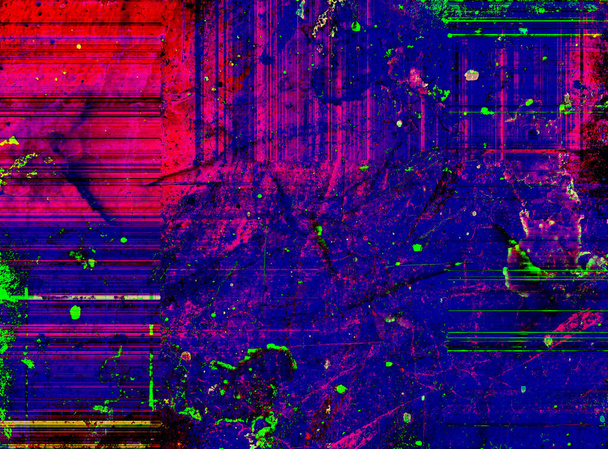 Fondo volumétrico abstracto con una espectacular combinación de rojo, azul, amarillo, verde y negro, con acentos oscuros y claros. Una imagen moderna para sus proyectos de arte, ilustraciones y obras. - Foto, Imagen
