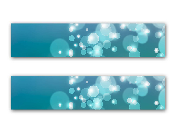 conjunto de banners abstratos azuis com bokeh e brilhos - Foto, Imagem