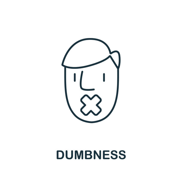 Dummheit. Einfaches Linienelement-Dumbness-Symbol für Vorlagen, Webdesign und Infografiken. - Vektor, Bild