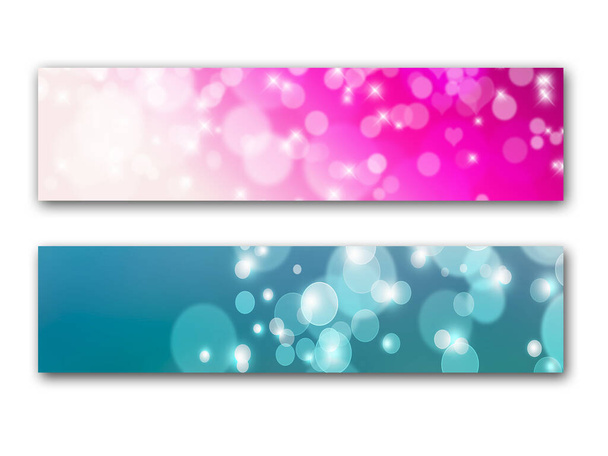 abstract colorful set of banners with bubbles and sparkles - Zdjęcie, obraz