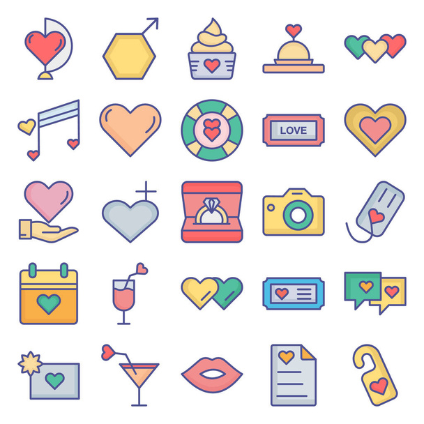 Love and Romance Pack Izolowana ikona wektora, którą można łatwo zmodyfikować lub edytować - Wektor, obraz