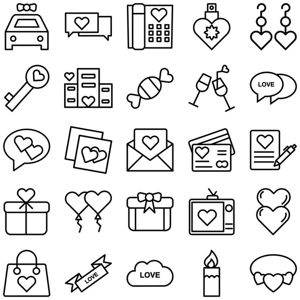 Icône vectorielle isolée Love and Romance Pack qui peut être facilement modifiée ou modifiée - Vecteur, image