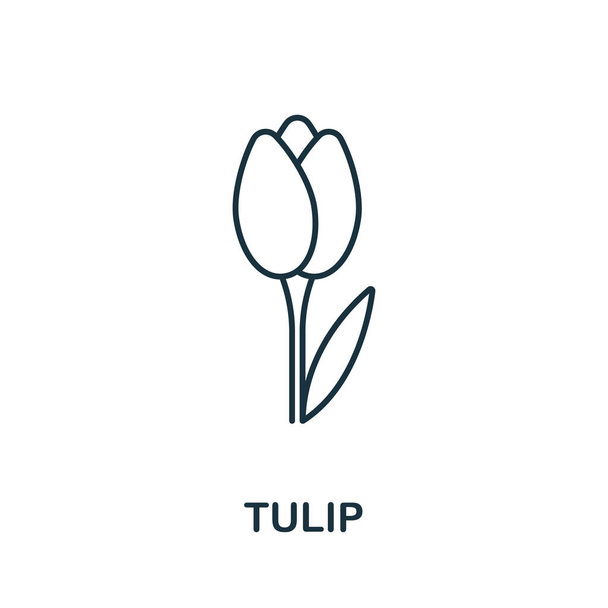 Tulpensymbol aus der Sammlung des Gartens. Einfaches Tulpensymbol für Vorlagen, Webdesign und Infografiken. - Vektor, Bild