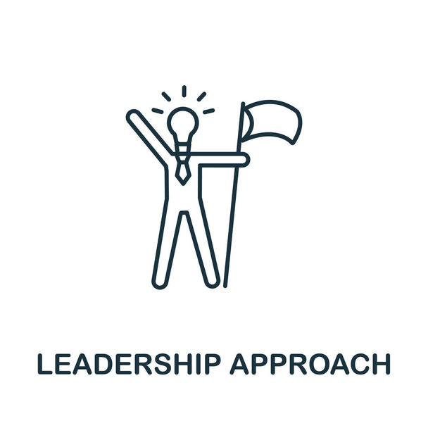 Leadership Approach icoon uit wereldwijde bedrijfscollectie. Eenvoudige lijn Leadership Approach icoon voor sjablonen, webdesign en infographics. - Vector, afbeelding