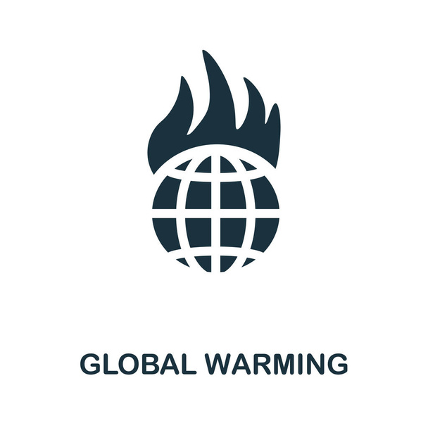 Wereldwijde opwarming icoon. Eenvoudige lijn element global warming symbool voor sjablonen, web design en infographics. - Vector, afbeelding