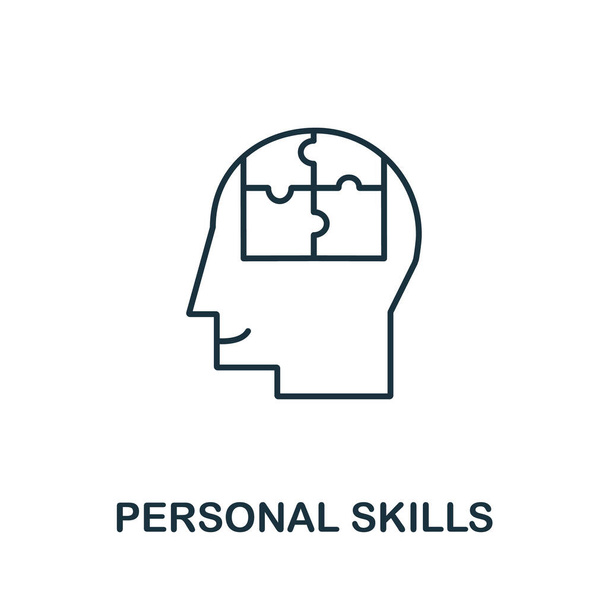 Icono de habilidades personales de la colección headhunting. Línea simple Icono de habilidades personales para plantillas, diseño web e infografías. - Vector, Imagen