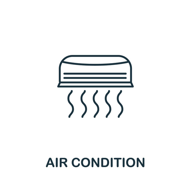Air Condition icon from household collection. Simple line Air Condition icon for templates, web design and infographics. - Vector, Image