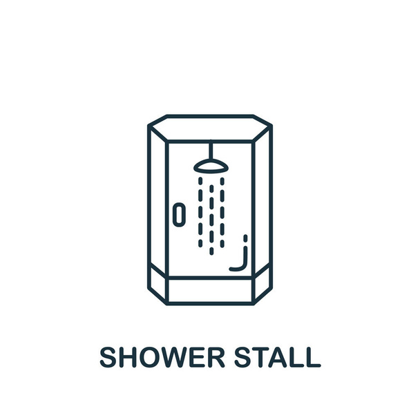 Піктограма душової кабінки з колекції інтер'єру. Простий символ душової кабінки для шаблонів, веб-дизайну та інфографіки
. - Вектор, зображення