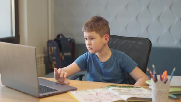Back to School, Online learning, distance lesson, education at home, technology for schoolboy, business conference. Children doing homework - Footage, Video