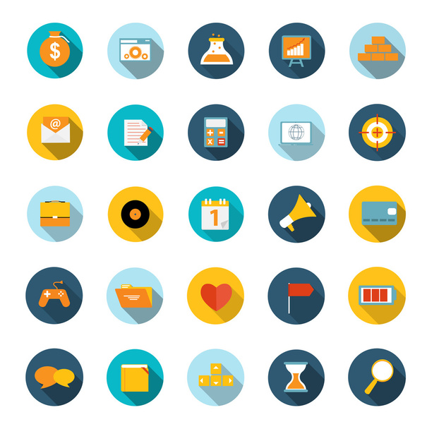 Set of Flat Icons Vector Illustration - Vector, Image