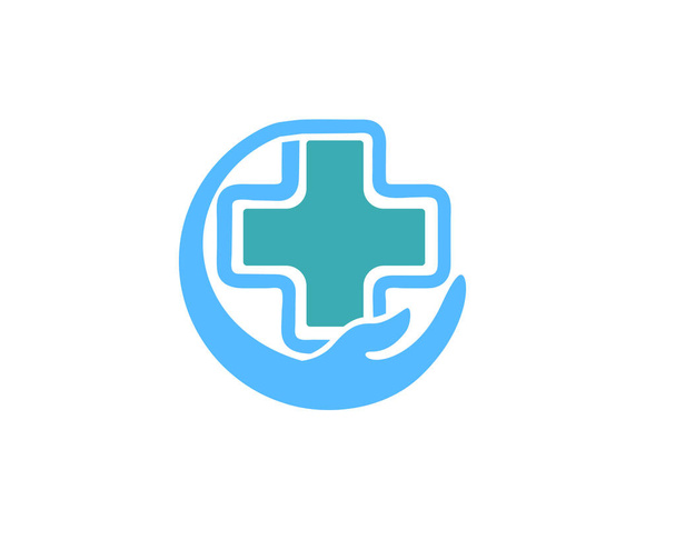 Kreis Hand Kreuz medizinische Pflege Logo Design-Inspiration - Vektor, Bild