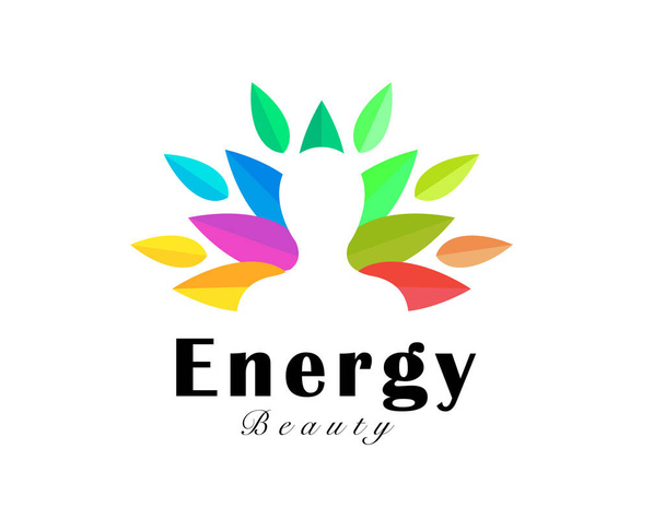 inspiração de design de logotipo de natureza de energia interna humana - Vetor, Imagem