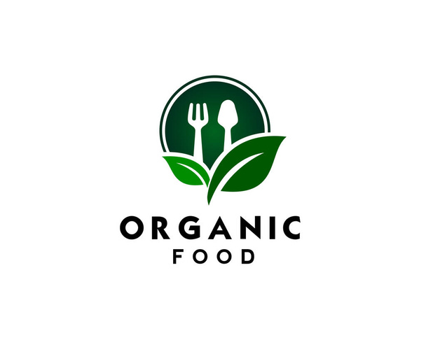 自然有機食品のロゴデザインインスピレーション - ベクター画像
