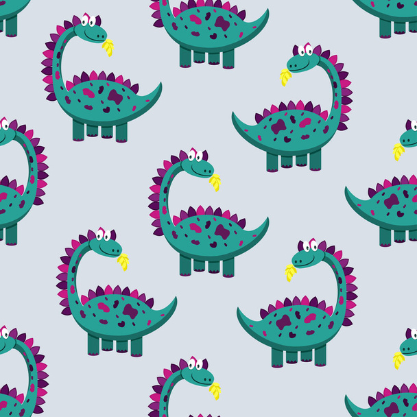 Pattern of cute dinosaurs. vector illustration. - Vektor, Bild