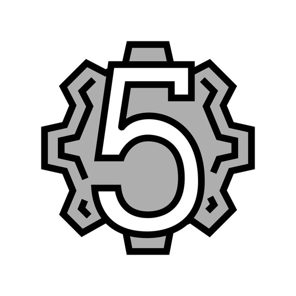 fifth number color icon vector illustration - Vector, Image