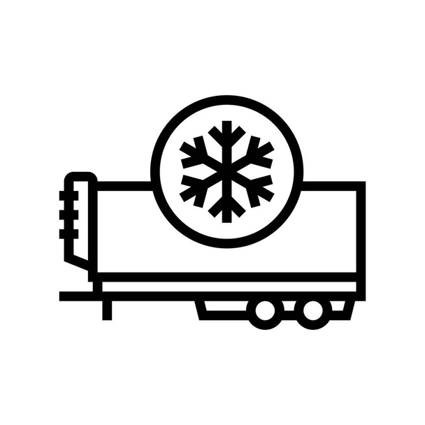 Kühlschrank Anhänger Linie Symbol Vektor Illustration - Vektor, Bild