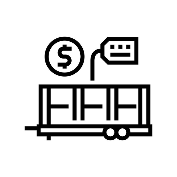 Industrie Produkt Transport Trailer Linie Symbol Vektor Illustration - Vektor, Bild