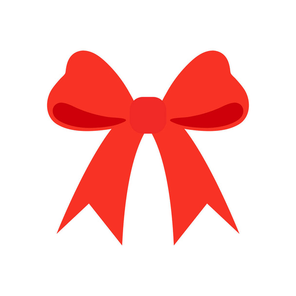 Christmas and New Year's red bow. vector illustration - Vektor, Bild