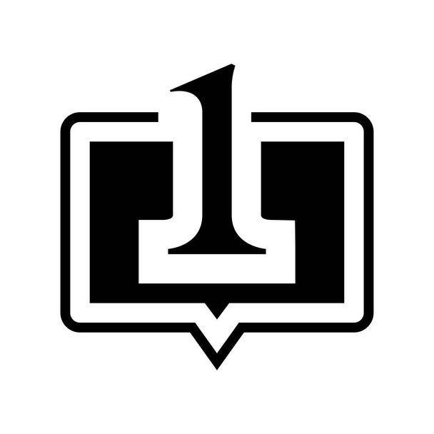 bir numara glyph ikon vektör illüstrasyonu - Vektör, Görsel