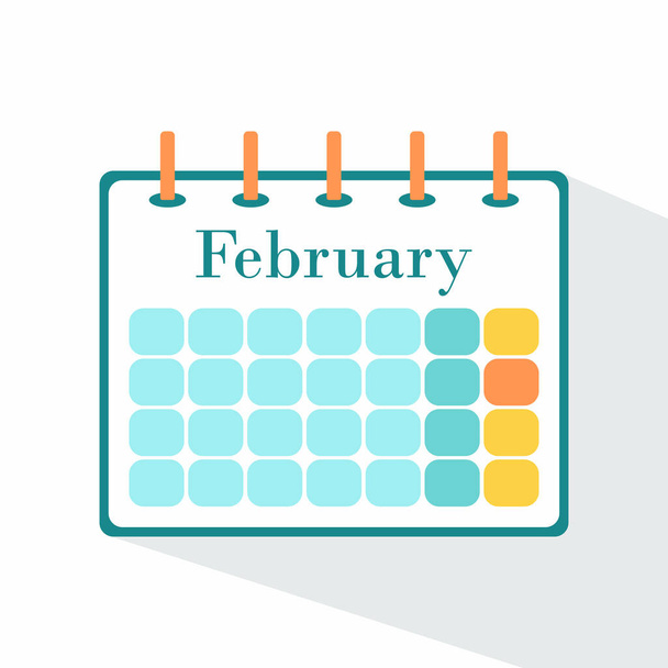 Kalender-Icon-Design Februar. Illustration - Vektor, Bild