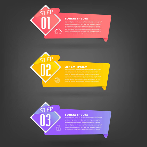 colorful modern text box template for website, computer graphic, technology and internet, banner - Vector, afbeelding