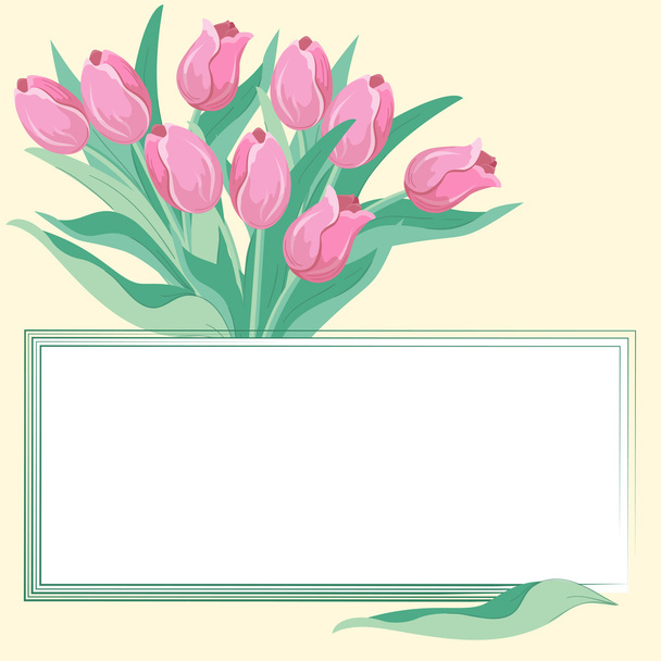 Banner met tulpen - Vector, afbeelding