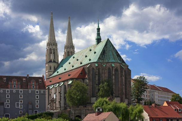 Parish church of St. Peter and Paul, Late Gothic, 1497, Waidhaus left, Grlitz, Oberlausitz, Saxony, Germany, Europe  - 写真・画像