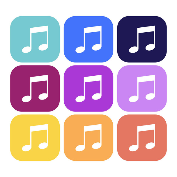 A set of eighth notes. Musical sign on a colorful background. Illustrations - Vettoriali, immagini