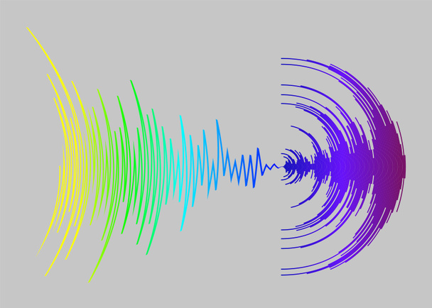 カラフルなダイナミックな波と音楽の背景。Jpegデジタルメディア波形図.レインボーサウンドバナー. - 写真・画像