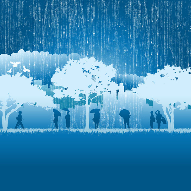 Abstract background in rain vector illustration - Vetor, Imagem