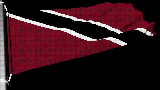 Die Flaggen von Trinidad und Tobago flattern im stetigen Wind. - Filmmaterial, Video