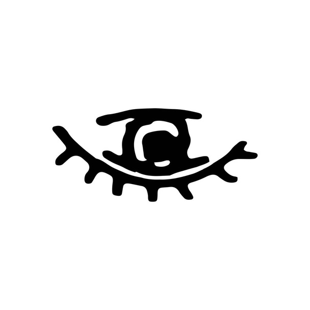 Elemento desenhado à mão, ilustração vetorial em cor preta isolada sobre fundo branco. Ocultismo ocular, doodle. - Vetor, Imagem