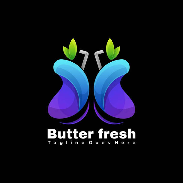coloridas mariposas frescas logotipo ilustración vector plantilla - Vector, Imagen