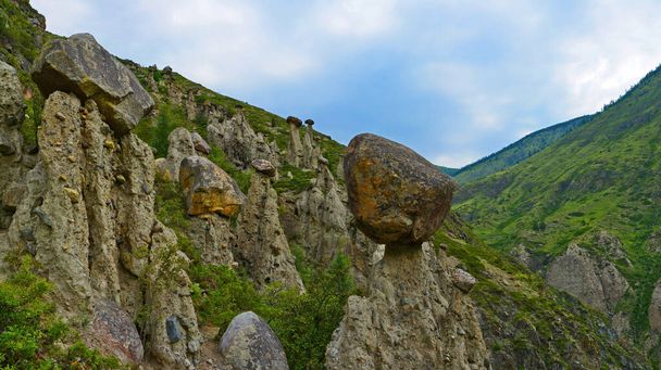 Montaje de Setas de Piedra Milagrosa, Panorama de gran tamaño. - Foto, Imagen