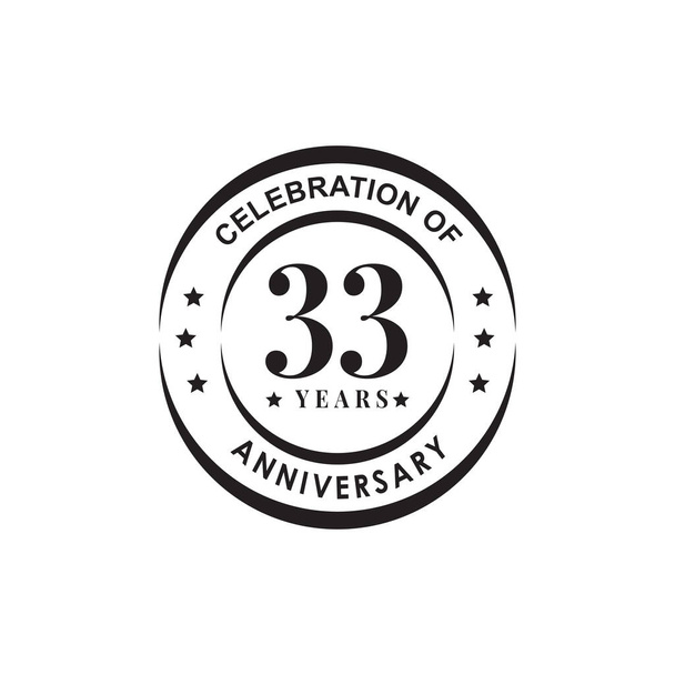 Modello vettoriale di progettazione del logo del 33esimo anno - Vettoriali, immagini