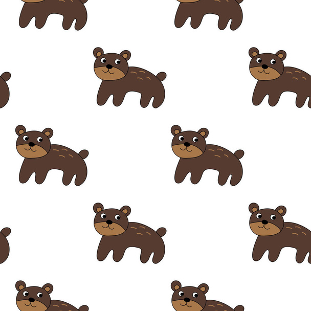 Modèle d'ours sans couture. Illustration vectorielle - Vecteur, image