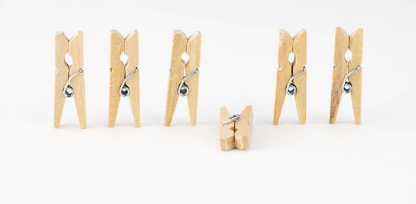 clothespins row outstanding concept isolated - Photo, Image