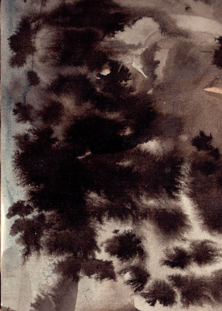 Textura dibujada a mano, pinturas de acuarela. tinta negra. manchas y rayas - Foto, Imagen