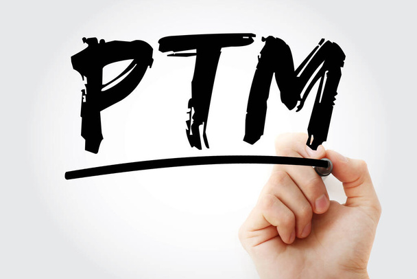 PTM - аббревиатура технологической модели с маркером, предысторией концепции - Фото, изображение