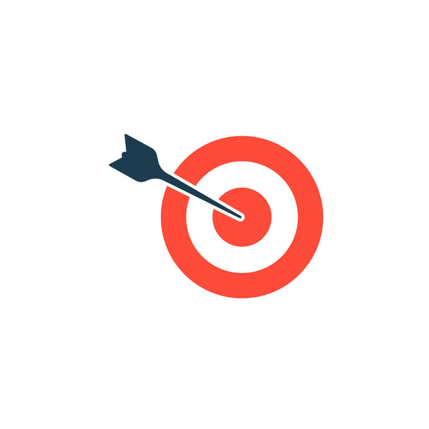 vector red target icon with dark arrow - Vector, Image