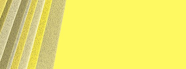 Immagine sfocata di uno sfondo astratto, striscione giallo. Tavolozza di sfumature gialle, vista a righe. - Foto, immagini
