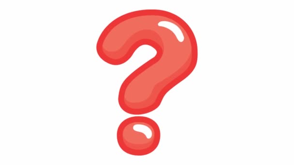 Animated funny symbol of question mark. Looped video. Vector illustration isolated on a white background. - Footage, Video