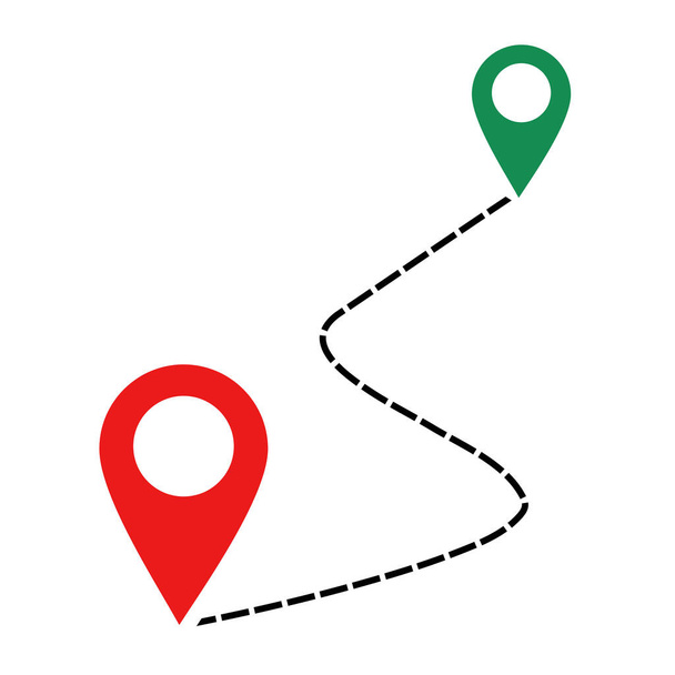 Path route.Map distance.Trip guide vector icon. - Vector, Image