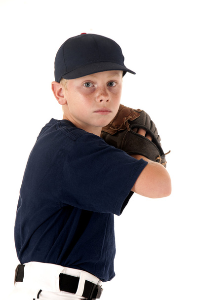 young baseball player ready to throw the ball - Valokuva, kuva