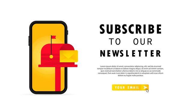 Subscribe to our newsletter banner. UI UX Design form template with text box and subscription button template - Vector, Image