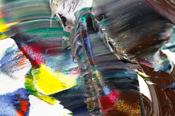 Abstract brush strokes on canvas with oil paints. - Valokuva, kuva