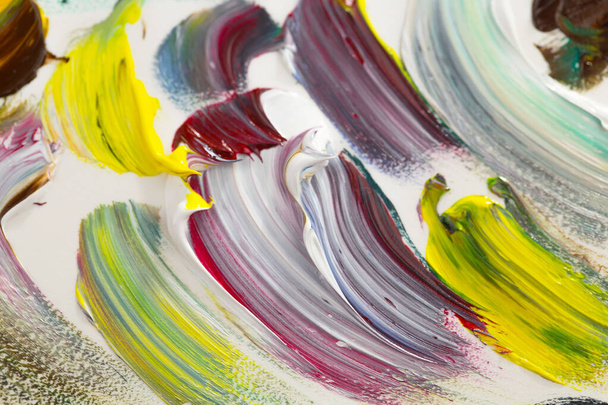 Yağlı boyalarla tuvale yapılan soyut fırça darbeleri. - Fotoğraf, Görsel