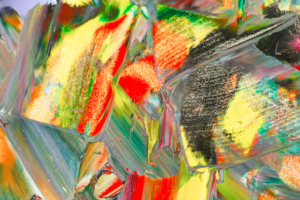 Abstraktní tahy štětcem na plátně olejovými barvami. - Fotografie, Obrázek