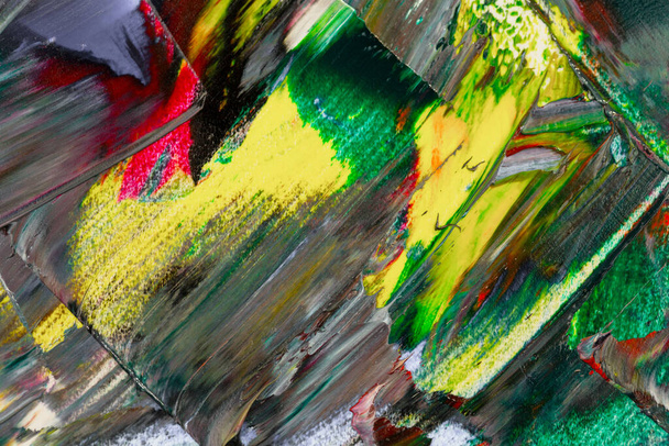 Abstrakte Pinselstriche auf Leinwand mit Ölfarben. - Foto, Bild