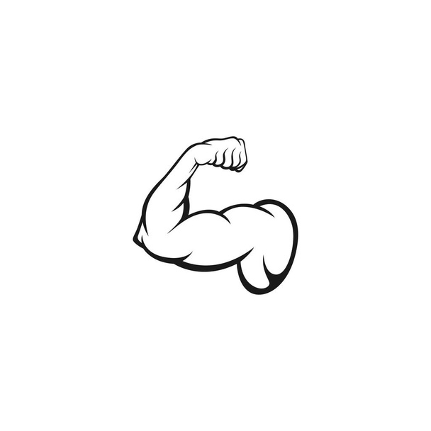 Бицепсы мышцы иконка векторного дизайна логотипа шаблона. Сильная рука, векторная иллюстрация логотипа мышцы - Вектор,изображение